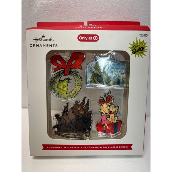 Hallmark The Grinch 4-Piece Ornament Set With Box Exclusive to Target - Picture 1 of 4
